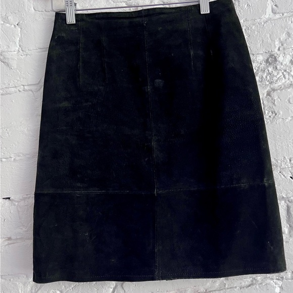 Black Leather & Suede Jacket + Skirt Set – Vintage 80’s Matching Two-Piece - Picture 13 of 14